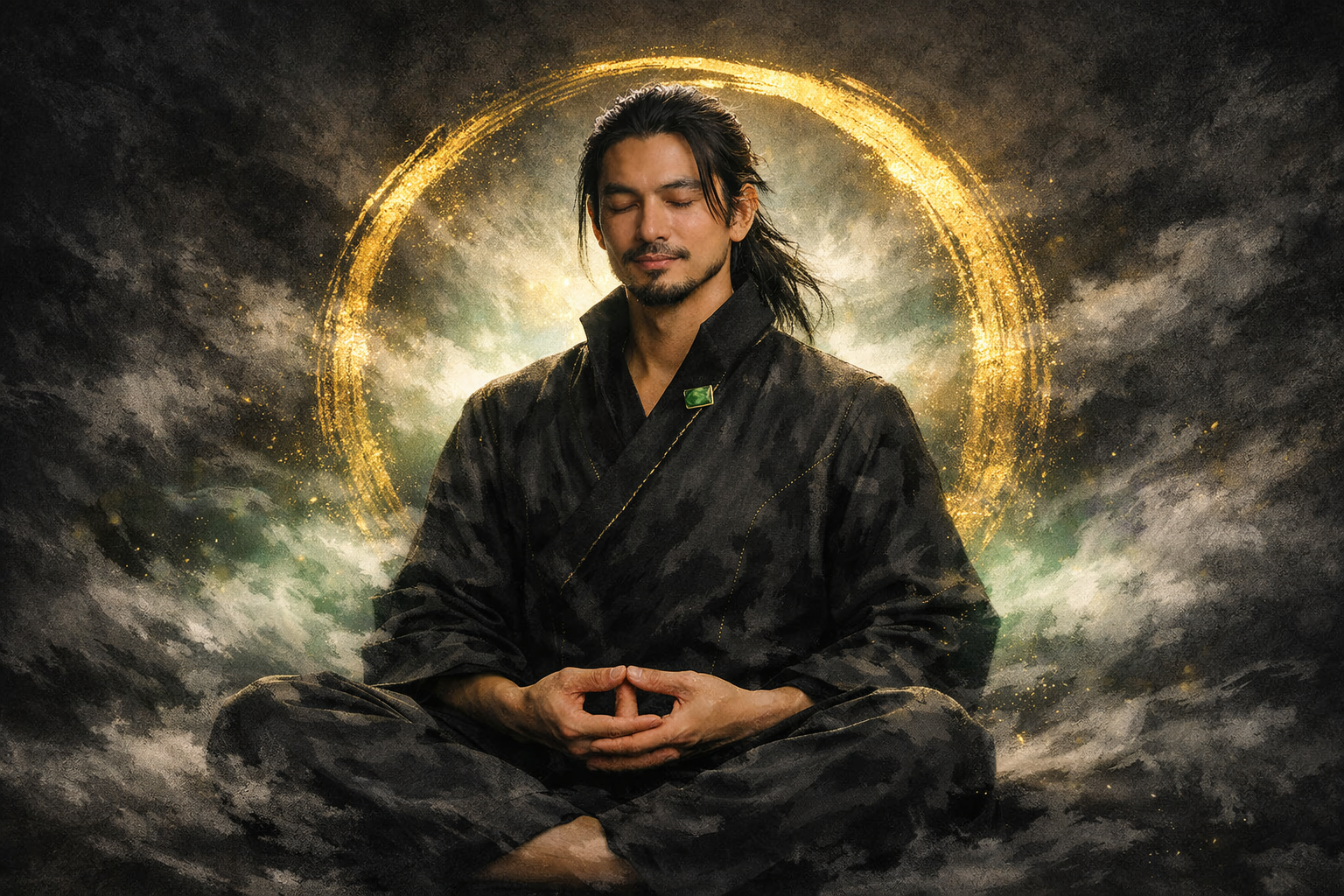 Maestro Zhi en meditación